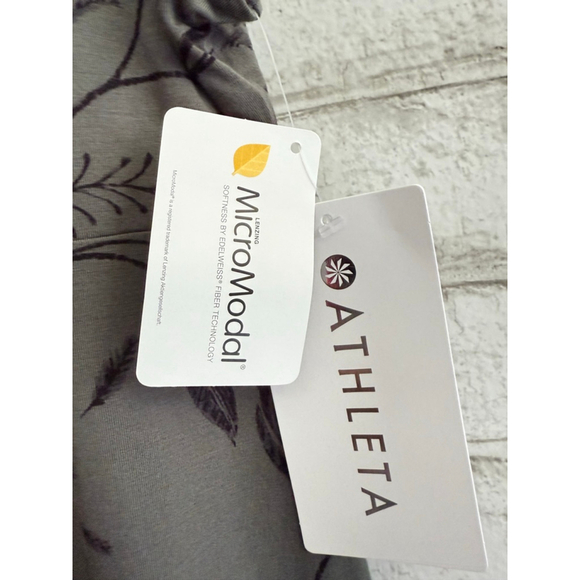 NWT Athleta Santorini Printed High Neck Dress size XS olive green modal - Picture 6 of 7